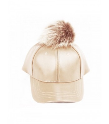 Faux Leather Panel Baseball KHAKI in Women's Baseball Caps