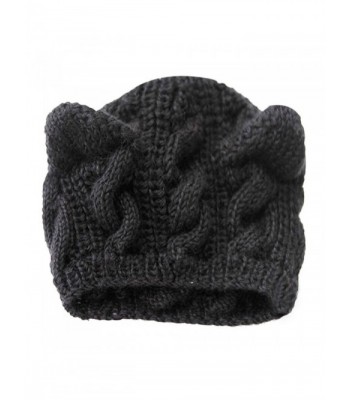 Women Knit Faux Beanie Ears in Women's Skullies & Beanies