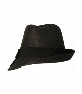 Black Fedora Hat Slanted Brim