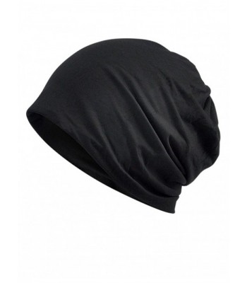 TFB.Love Unisex Soft Comfy Cotton Beanie Sleep and Chemo Cap Hats for Hairloss - Black - CI183D4SDRR