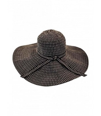 Black & Tan Wide Brim Beach Floppy Hat - CB1130YWO5J