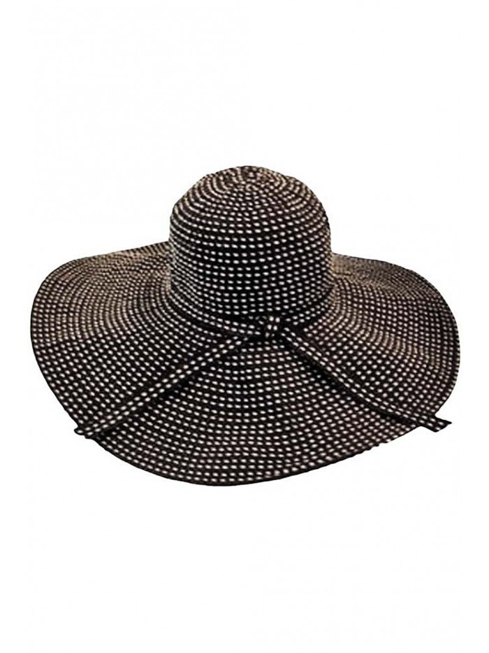 Black & Tan Wide Brim Beach Floppy Hat - CB1130YWO5J