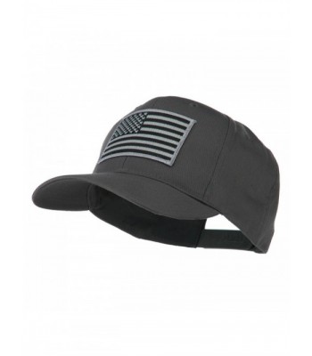 Grey American Flag Patched High Profile Cap - Charcoal Grey - C111ND5GHF3