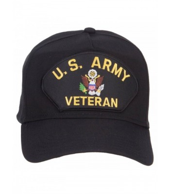 E4hats US Army Veteran Military Patched 5 Panel Cap - Black - CC126E68MMN