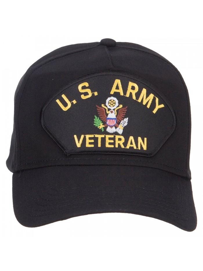 E4hats US Army Veteran Military Patched 5 Panel Cap - Black - CC126E68MMN