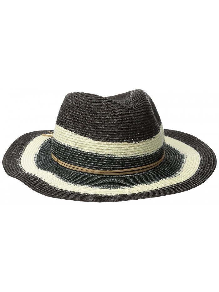 San Diego Hat Company Women's Dip Dye Fedora With Faux Suede Trim - Black - CX126AOQG3Z