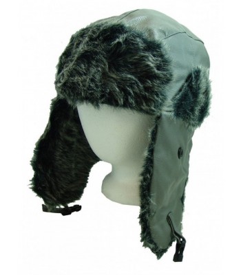 Furocity Hats Faux-Leather and Polyester Fur Trapper Hat - Gray - CK110ZCSY49