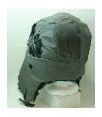 FUROCITY HATS Faux Leather Polyester Trapper in Women's Bomber Hats