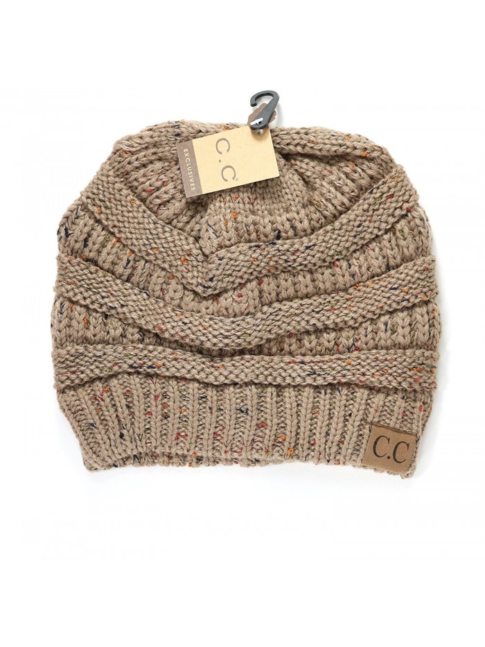 Crane Clothing Co. Women's Flecked CC Beanies - Taupe - CC1859OGNLE