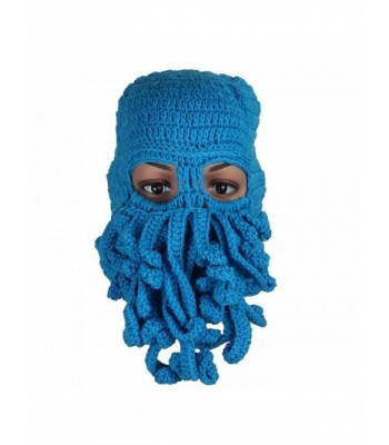 Tuscom Fashion Unisex Winter Warm Knitted Wool Ski Face Mask Hat Squid Cap - Light Blue - CZ12N0EL6CJ