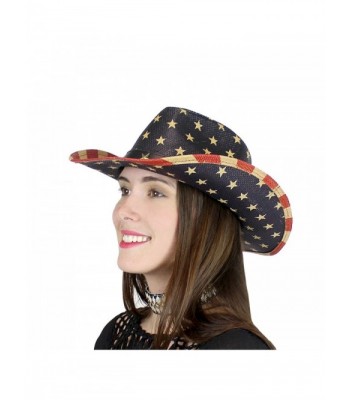 Old Glory Western Straw Hat USA American Flag - Star - CI17X655RWI