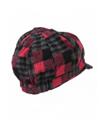 Plaid Newsboy Cap Beaded Butterfly in Women's Newsboy Caps