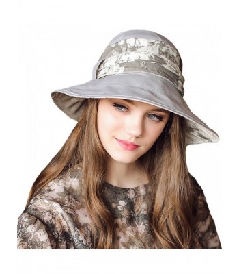 OLEWELL Women's Floppy Foldable UPF 50+ Hat-Summer Sun Beach-Wide Brim Cap - Grey - CZ183MC4AY9