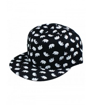 Long women men hip hop Elephant Snapback cap Hat sun Baseball cap - Black - CY11QL1XLEV