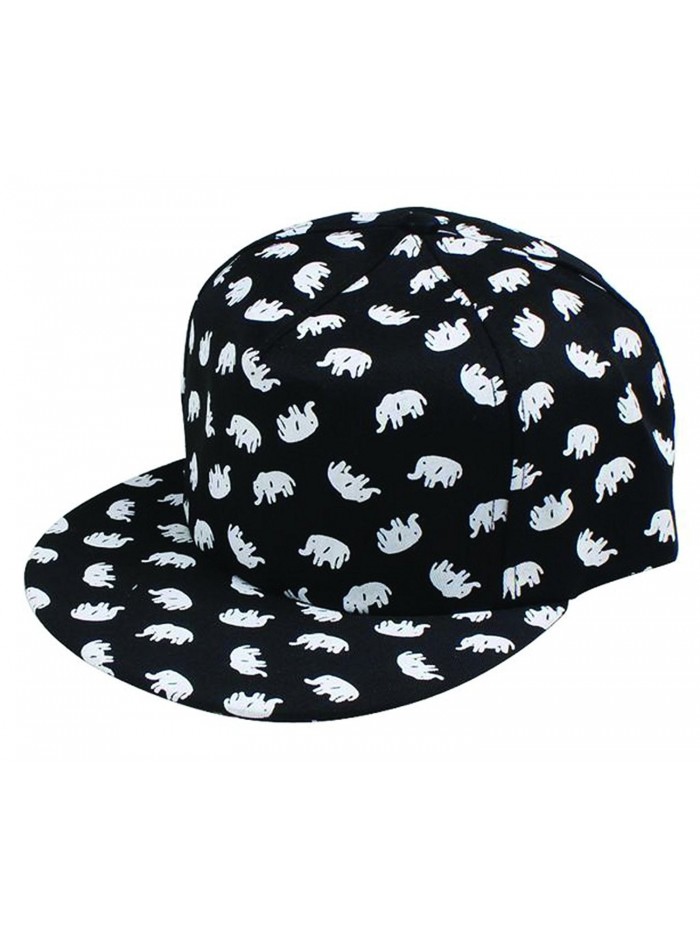 Long women men hip hop Elephant Snapback cap Hat sun Baseball cap - Black - CY11QL1XLEV