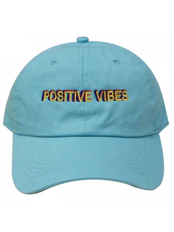 City Hunter C104 Positive Vibes Cotton Baseball Dad Caps 19 Colors - Aqua - C917YZREGI0