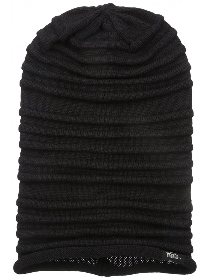 Woolrich Women's Acrylic Links Rib Knit Slouchie Beanie - Black - CB1244F7HDL