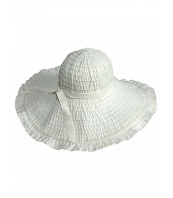 Wide Brim White Floppy Ruffled in Women's Sun Hats