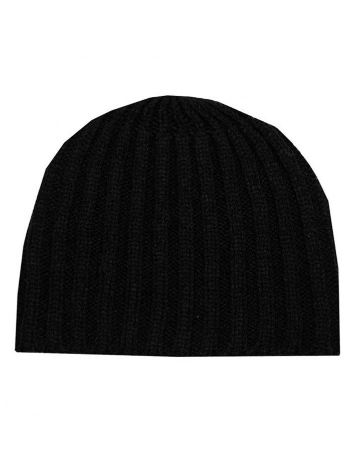 Knit Stripe Pattern Beanie - Casual Stripe Pattern Knit Beanie - Black - CC11FZMMED1