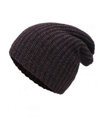 Simplicity Men / Women's Thick Stretchy Knit Slouchy Skull Cap Beanie - Brown - C112MYKM8QG