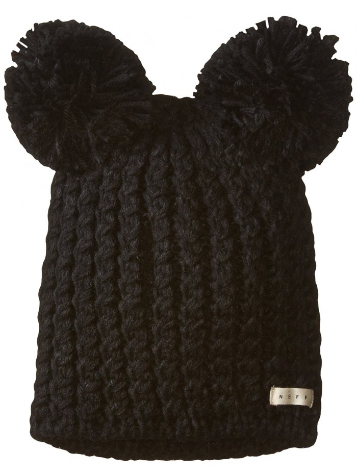 NEFF Women's Jade Double-Pom Beanie - Black - CO11WNOR00V