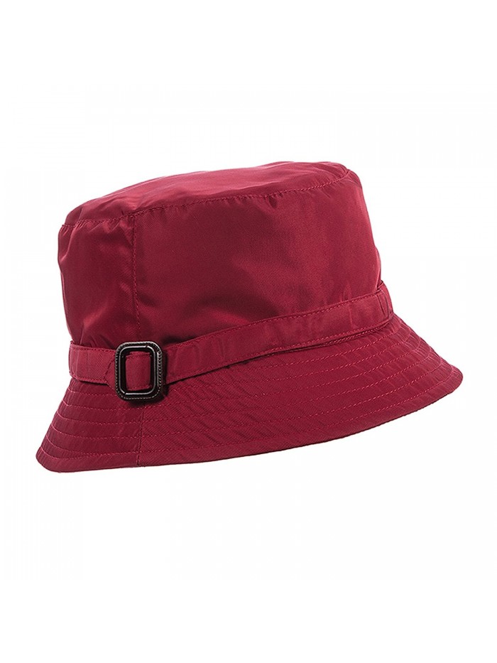 Scala Rain Hat with Buckle Trim - Wine - CM11OTK80DX