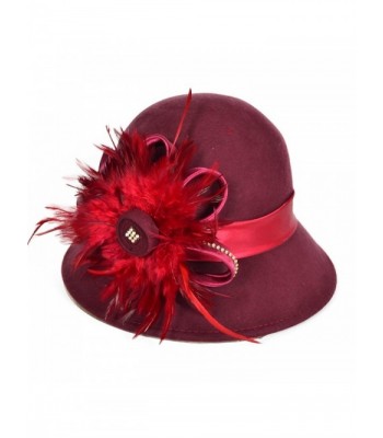 Cloche Church Feathers Rhinestone Winter