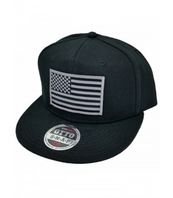 Grey American USA Flag Patch Flat Bill Snapback Baseball Cap Hat by Project T - Black - CM12FJHX0VB