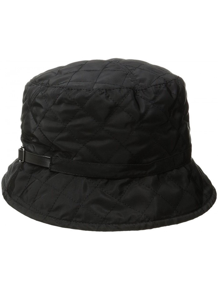 Karen Kane Women's Quilted Rain Bucket Hat - Black - CP12M1OFWJX