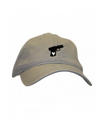 Bang Bang Apparel 'Gun Lover' Pistol Embroidered Adjustable Dad Hat - Charcoal With Black Pistol - CS1850IR2GG