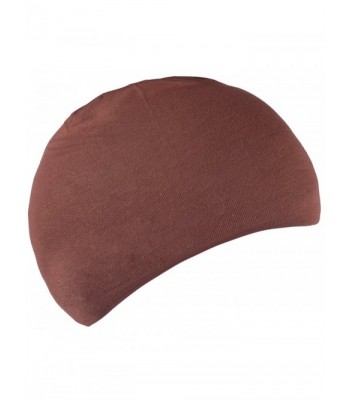 Cotton Sleep Cap for Men Women Kids Boys Soft Nightcap Beanie Hats for Hairloss - Brown - CU185WU495L