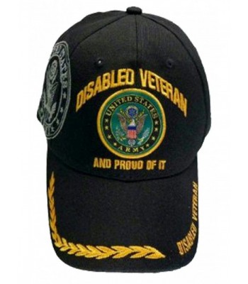 Disabled Veteran US ARMY Baseball Cap Black Logo Hat Proud of It Golden Wreath - CS11KW02ATN