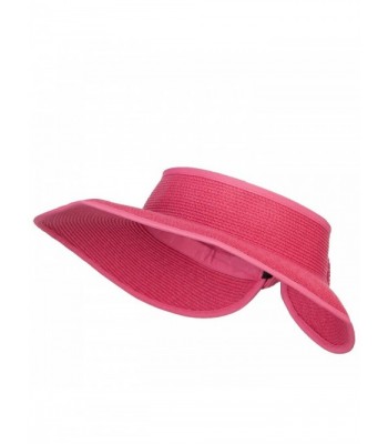 UPF 50+ Bow Tie Tweed Roll Up Visor - Hot Pink - CW187NDNRWC