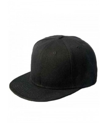 Welcomeuni Black Blank Plain Snapback Hats Hip-Hop Adjustable Bboy Baseball Cap - CB128S5M2DX