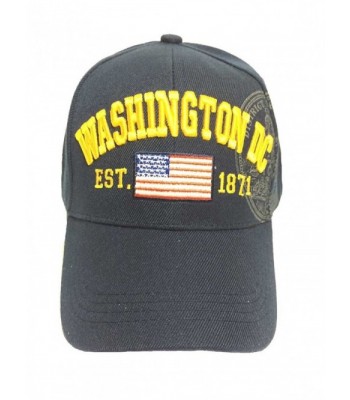 Aesthetinc American Flag Washington DC Baseball Cap with Great Seal Print Embroidered - Navy - CO11WQR6C45