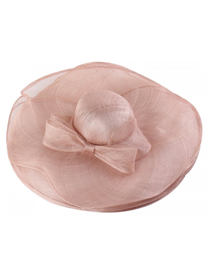 Daisiny Luxury Summer Women Hats Kentucky Derby Race Wedding Hats - Pink - CS125N2KWK9