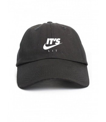 It's Lit Swoosh Black Unstructured Dad Hat - C412NYNJS58