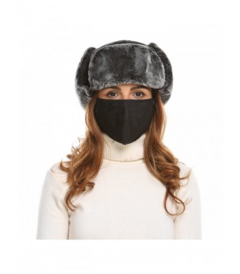 Zeagoo Trooper Trapper Russian Hats Aviator Winter Cap with Windproof Mask - Black - C2186I05G9D