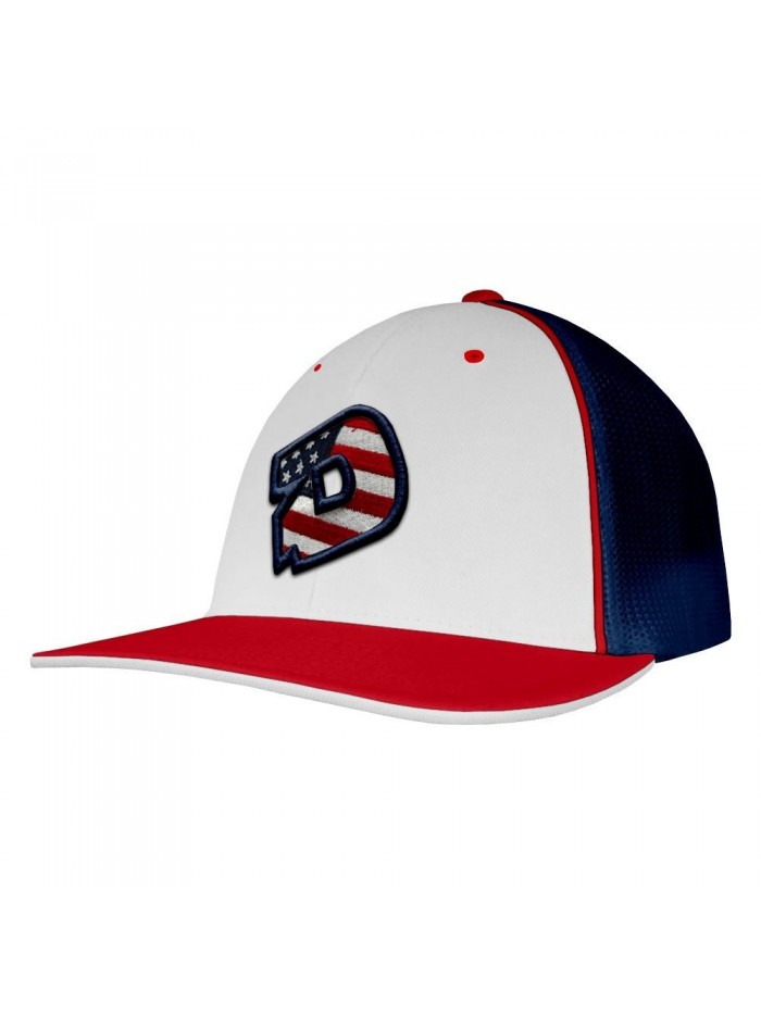 DeMarini D Logo USA Baseball/Softball Trucker Hat - White/Red/Navy - CD12GHJ9OJH