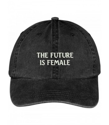 Trendy Apparel Shop The Future Is Female Embroidered Soft Washed Cotton Adjustable Cap - Black - CS17YT4TRR3