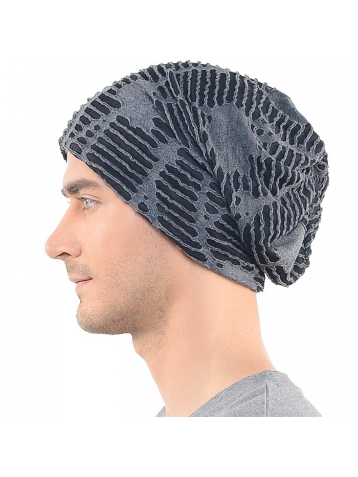 B070 Unisex Stylish Distressed Slouch Beanie Cap for Summer - Gray - CI12GXZLT75