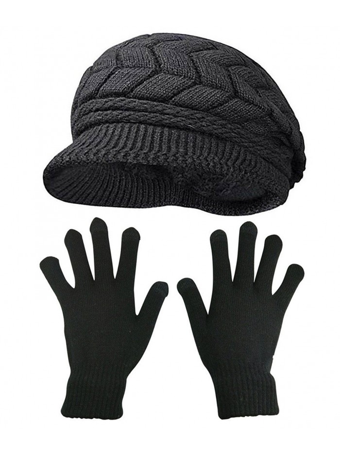 HINDAWI Winter Outdoor CapsTouch Mittens - Hat and Gloves (Black) - CG186DMUHSA