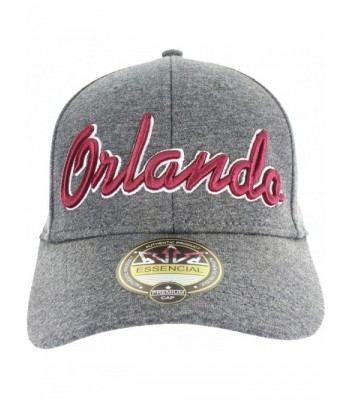 Jersey Fitted Hats Collection MIAMI- ORLANDO- KEY WEST- DAYTONA - Orlando - Medium Gray and Red - CD12I73FDBJ