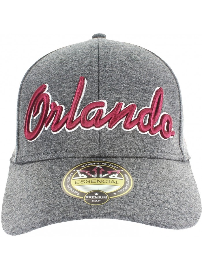 Jersey Fitted Hats Collection MIAMI- ORLANDO- KEY WEST- DAYTONA - Orlando - Medium Gray and Red - CD12I73FDBJ
