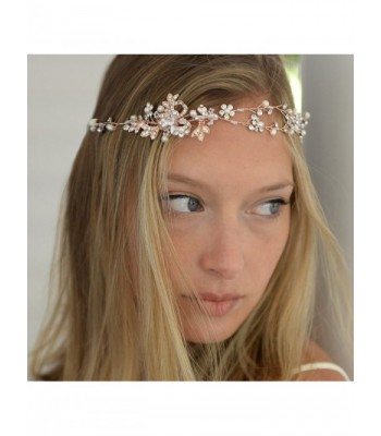 Mariell Freshwater Crystal Bridal Headband in Women's Headbands in Women's Hats & Caps