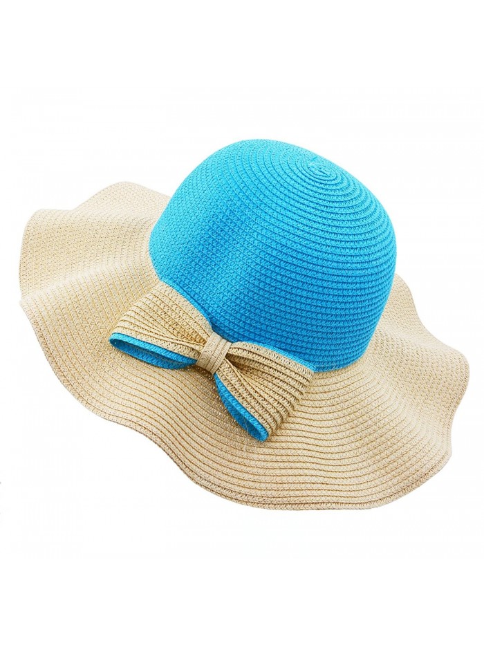 Vegali Summer Beach Sun Hat - Blue - C112KHOQB49