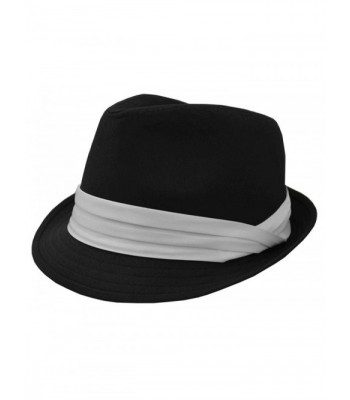 K Men's Fedora Black With White Band - CF1880O708A