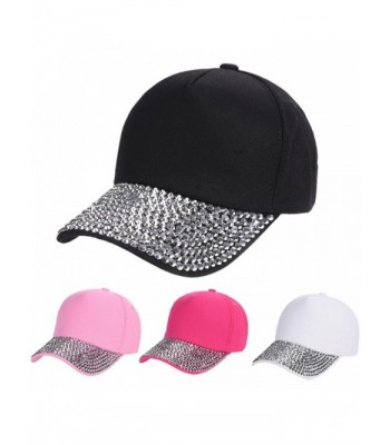 Besde Cotton Baseball Rhinestone Snapback in Women's Skullies & Beanies