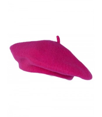 TOP HEADWEAR TopHeadwear 100% Wool Fashion Beret - Hot Pink - CZ128XVO4FV