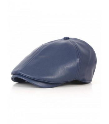 Nanxson(TM) Women Fashion PU Leather Beret Hats MZM0042 - Dark Blue - C412NEUXI3F